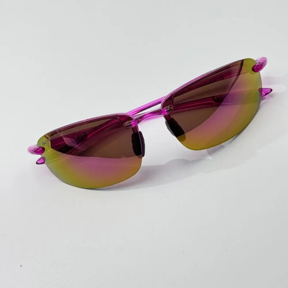 Maui Jim Sunglasses Ho'okipa MP MJ0407 006 Transparent Pink Wrap Polarized Lens